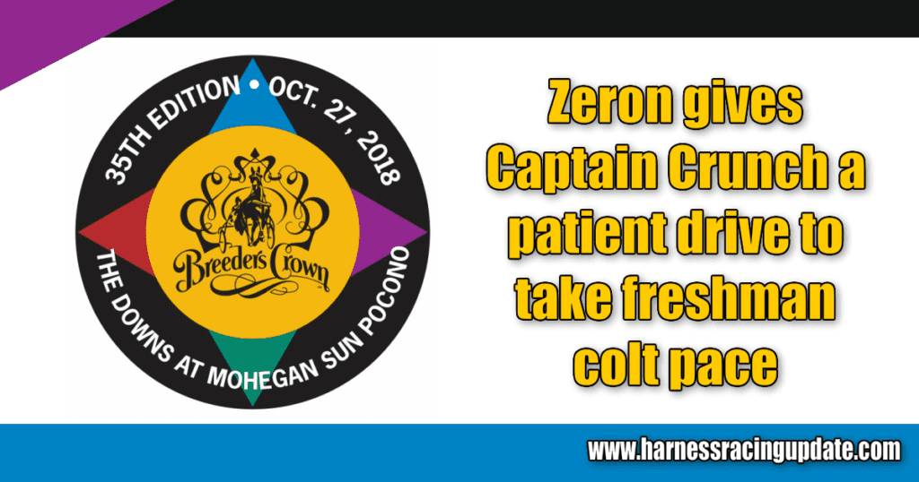 Zeron gives Captain Crunch a patient drive to take freshman colt pace