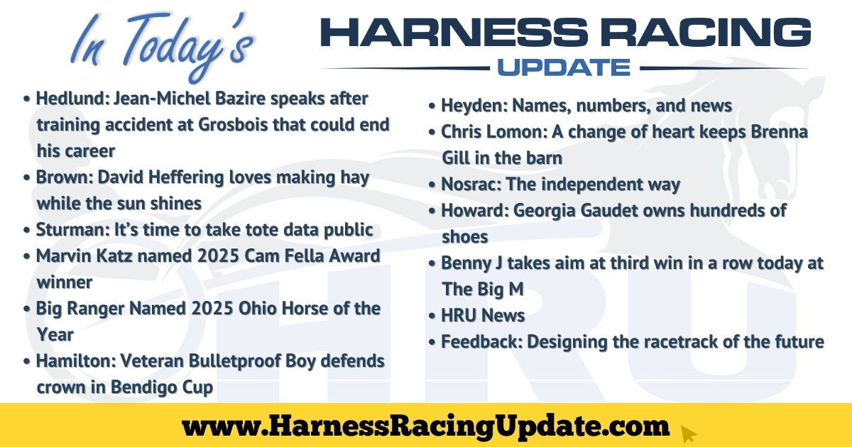 In Today's HRU - Harness Racing Update